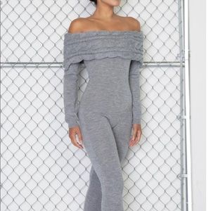 Off the shoulder Jumpsuit color gray  size S M L